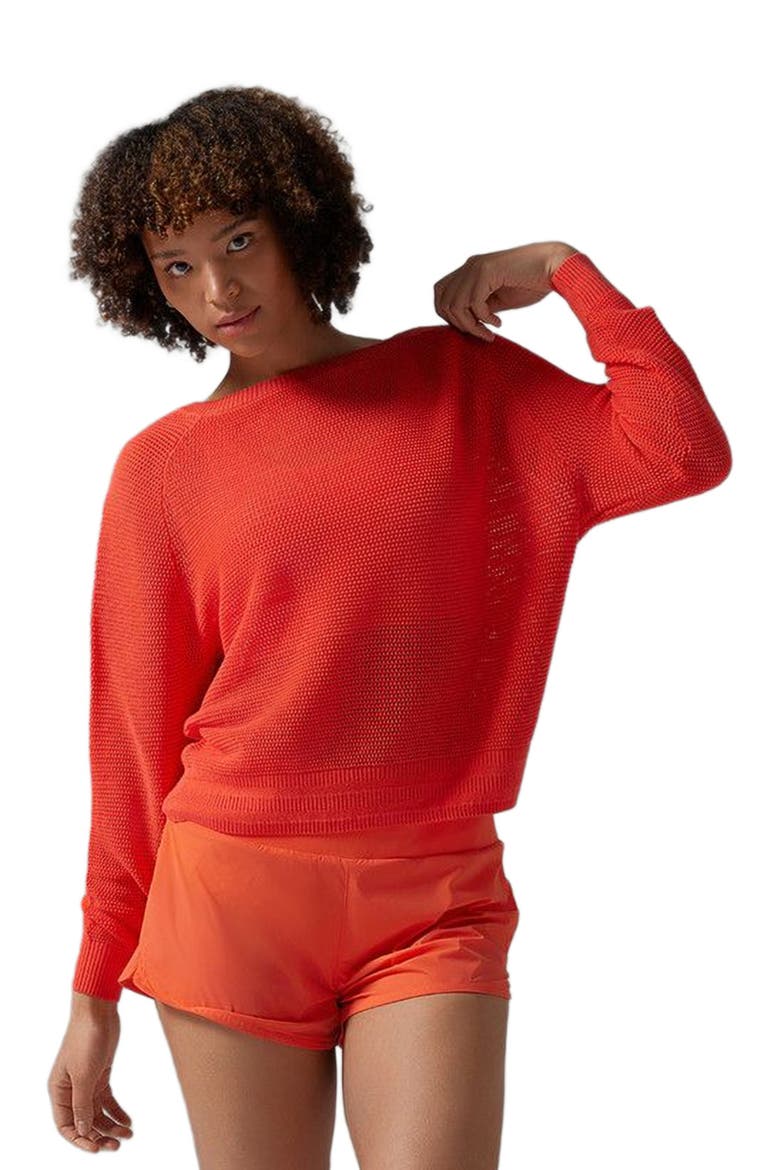 West Coast Sweater, Alternate, color, HOT CORAL
