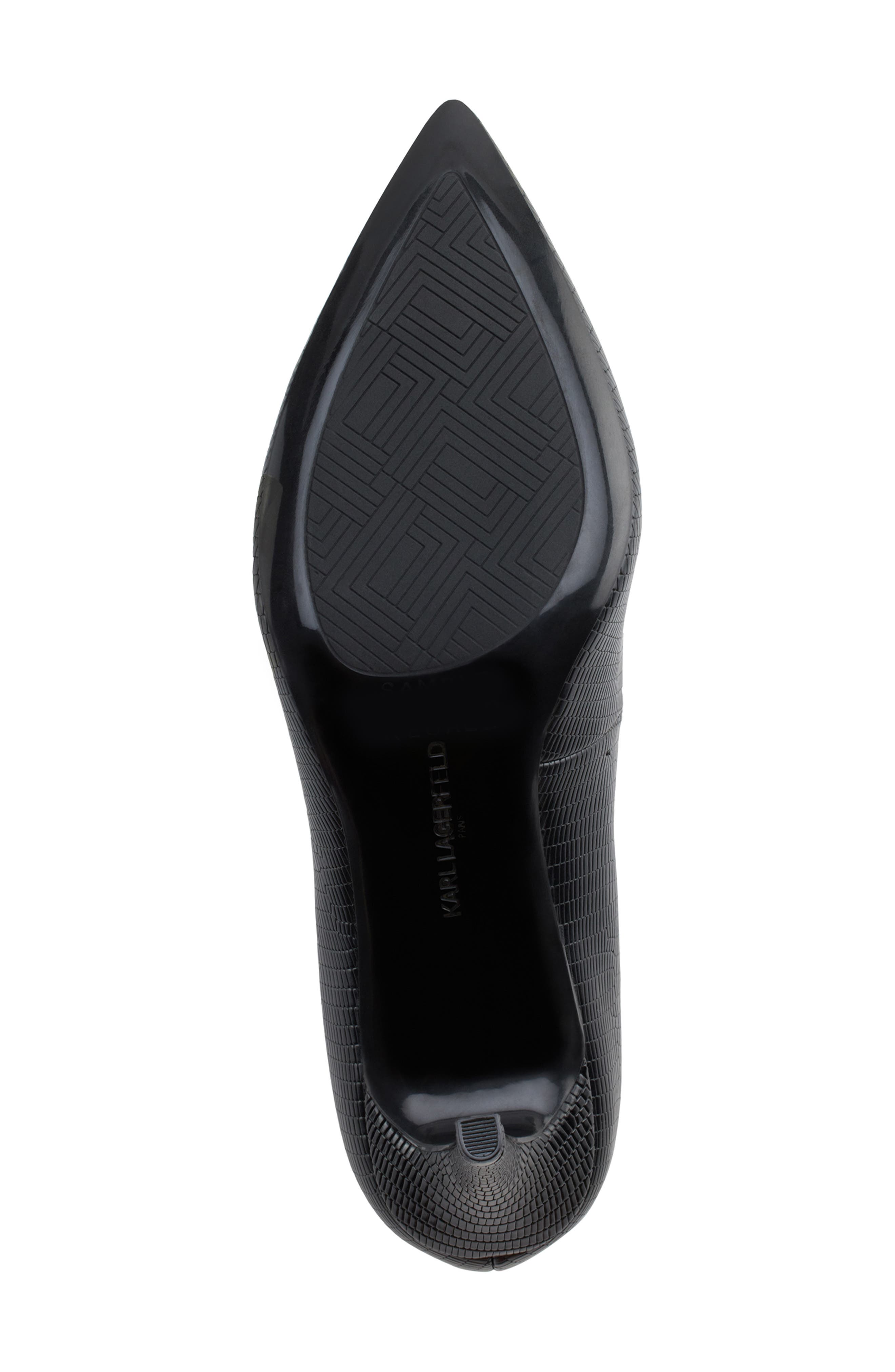 KARL LAGERFELD PARIS Royale Pointed Toe Pump, Alternate, color, Black