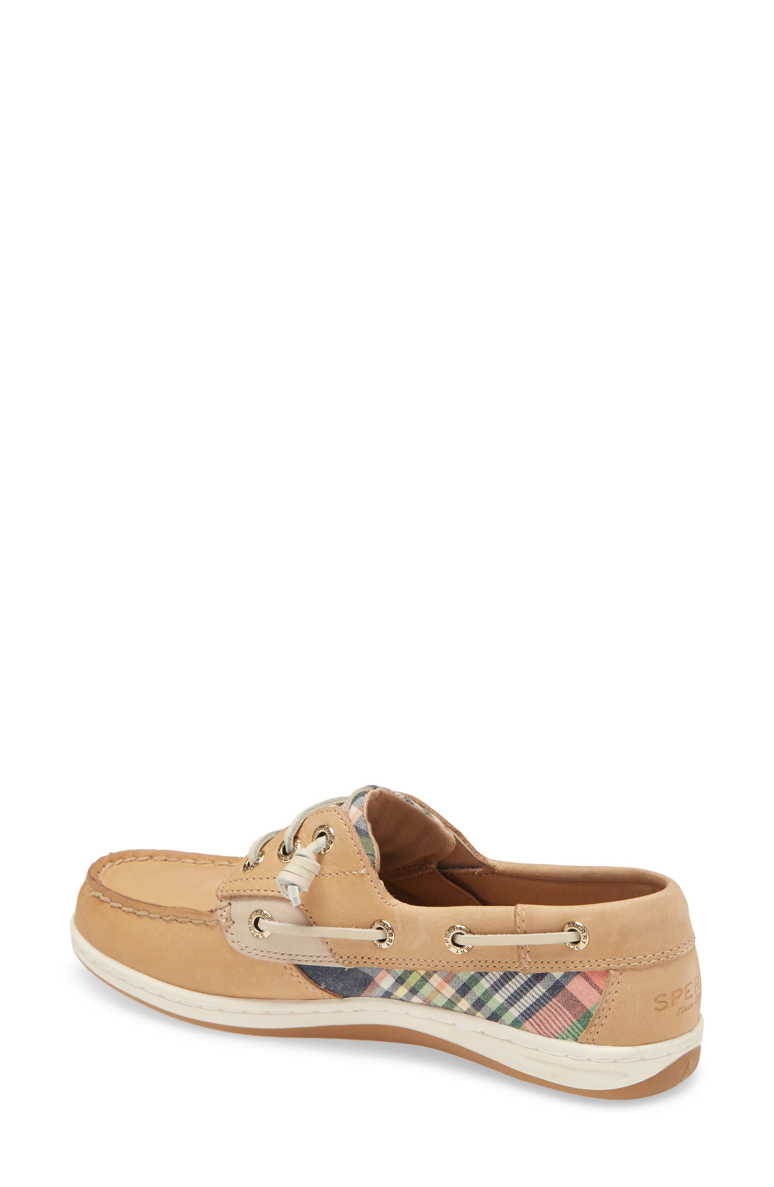 Songfish Boat Shoe, Alternate, color, TAN / KICK BACK PLAID FABRIC