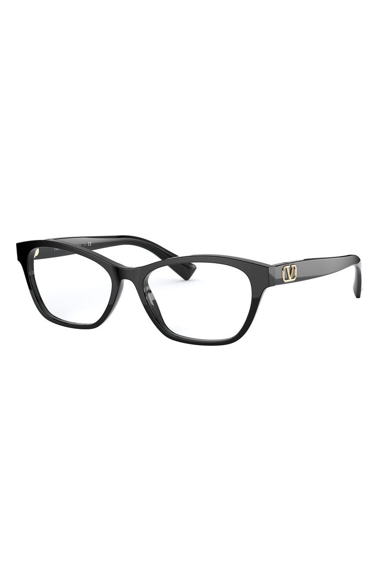 Valentino 54mm Rectangular Optical Glasses, Alternate, color, 