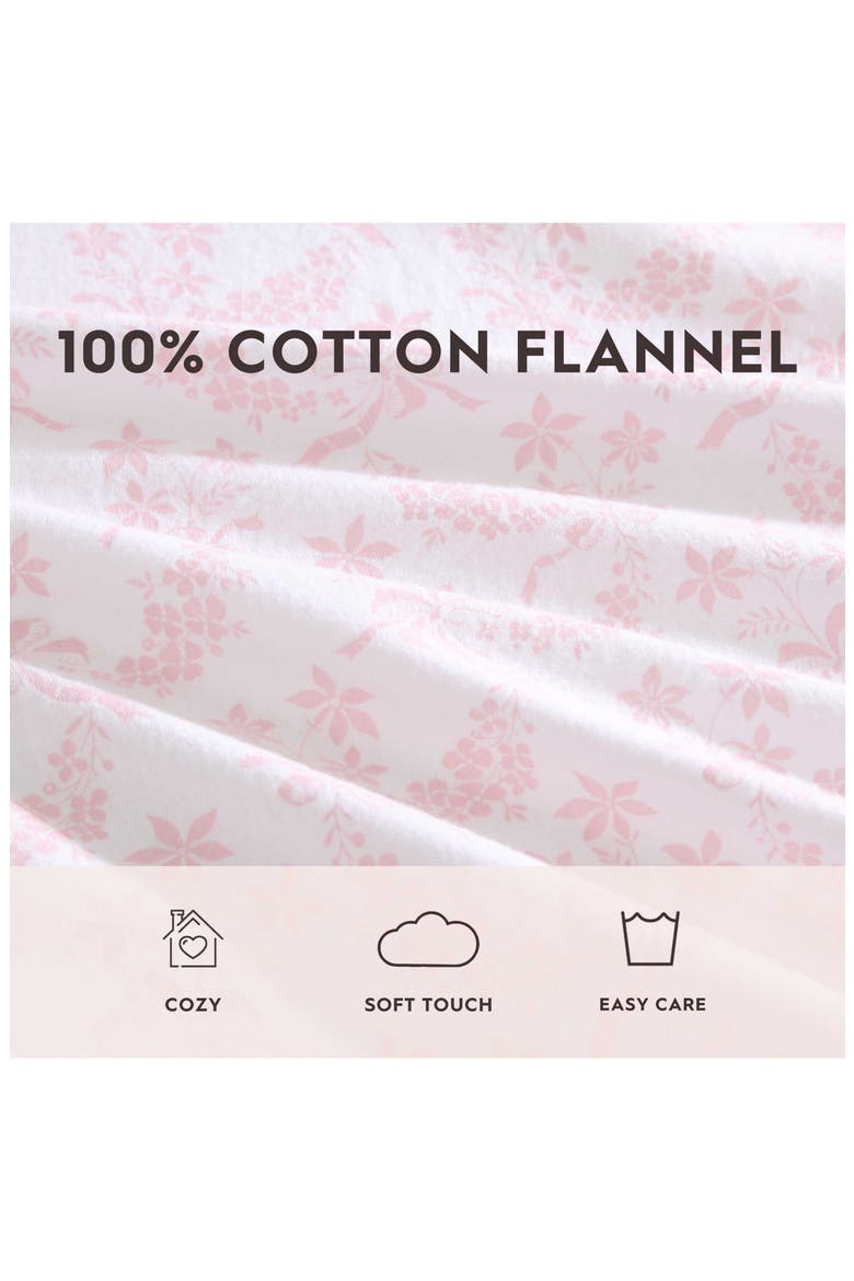 Antoinette Cotton Flannel Sheet Set, Alternate, color, LIGHT PINK