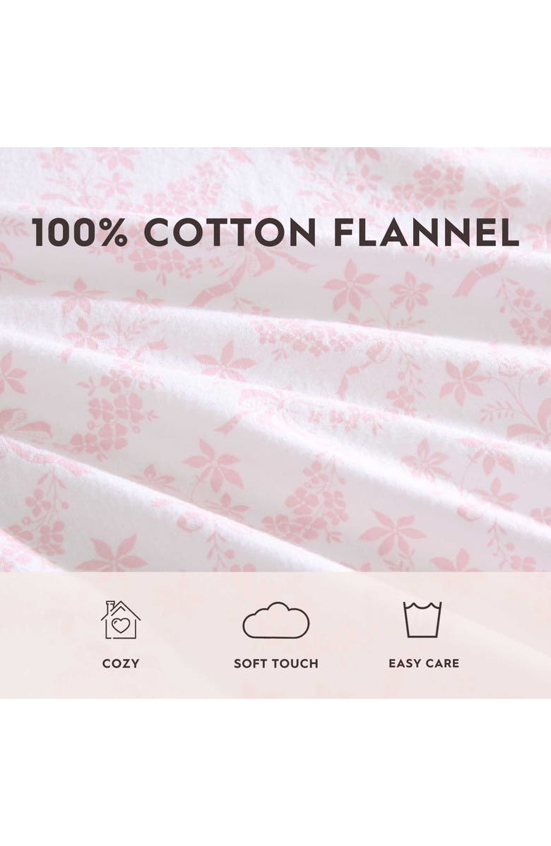 Laura Ashley Antoinette Cotton Flannel Sheet Set, Alternate, color, Light Pink