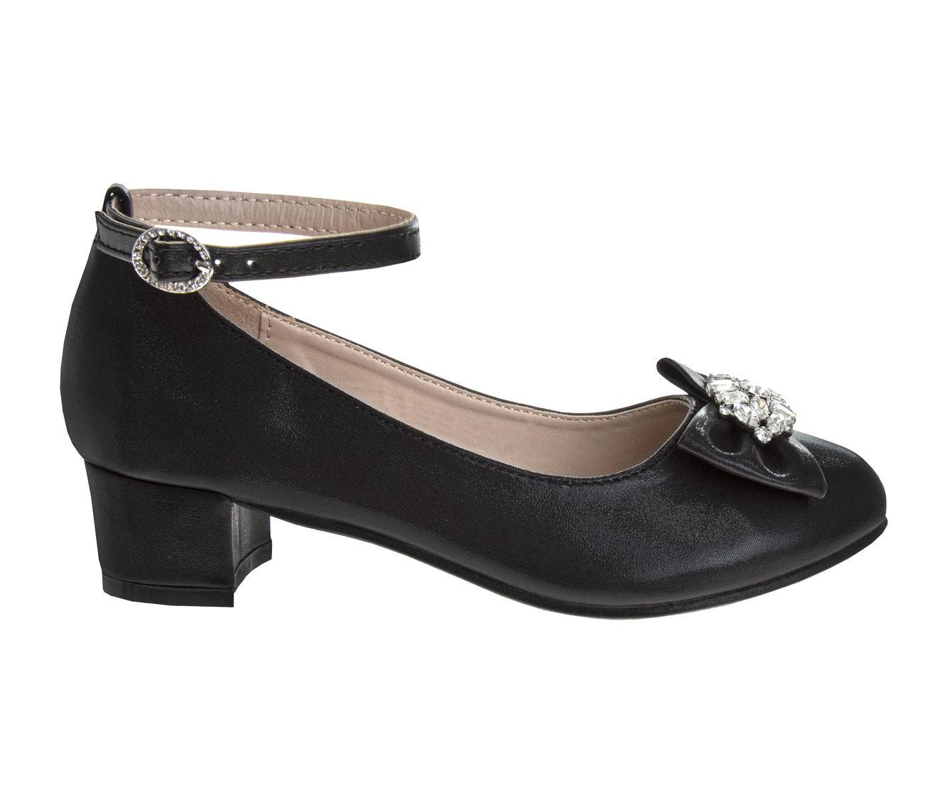 BADGLEY MISCHKA Girls' Low Heeled Dress Sandals., Alternate, color, Black