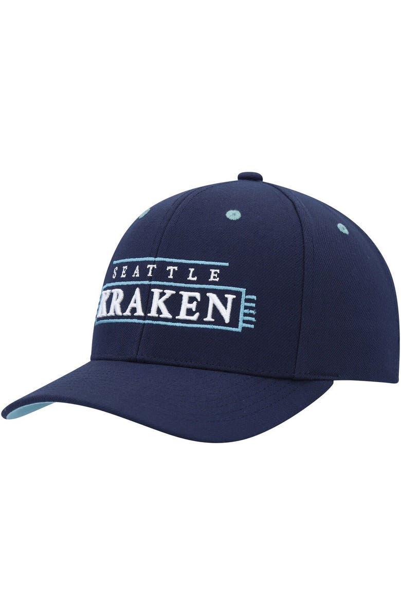 Mitchell & Ness Men's Mitchell & Ness Deep Sea Blue Seattle Kraken LOFI Pro Snapback Hat, Alternate, color, Blue