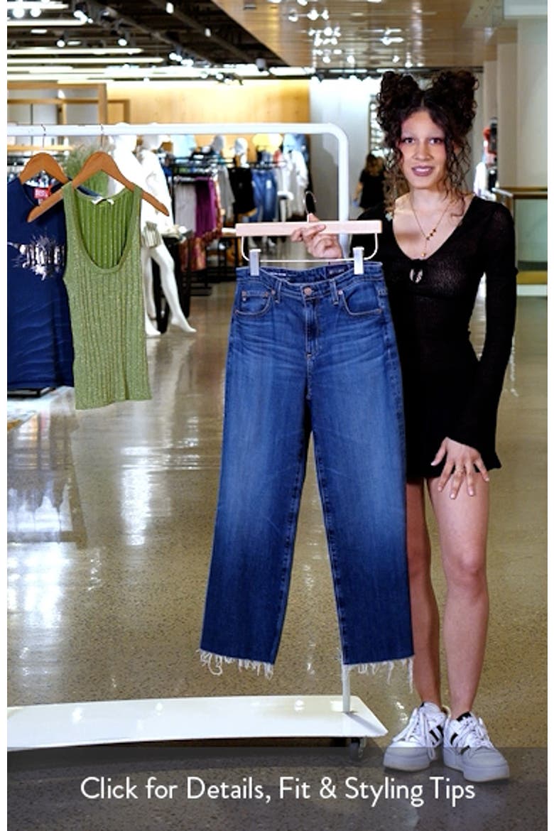 Saige Raw Hem Ankle Wide Leg Jeans video