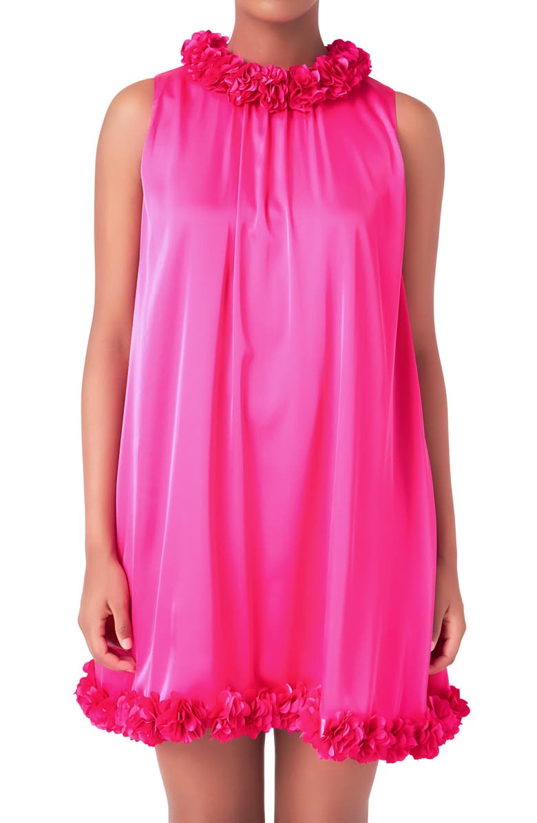 Endless Rose Rosette Trim Shift Minidress, Alternate, color,