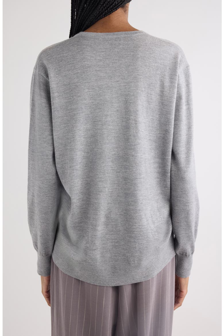 Tuomas Crystal Embellished Merino Wool V-Neck Sweater, Alternate, color, GREY