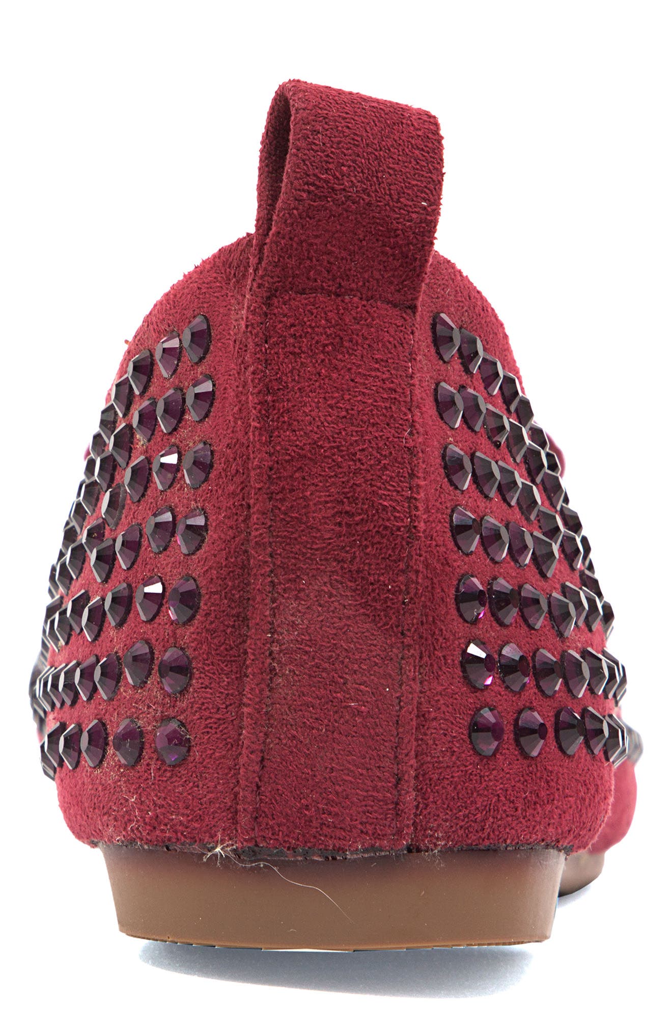 CHIC BY LADY COUTURE Sherry Embellished Bow Flat, Alternate, color, Wine