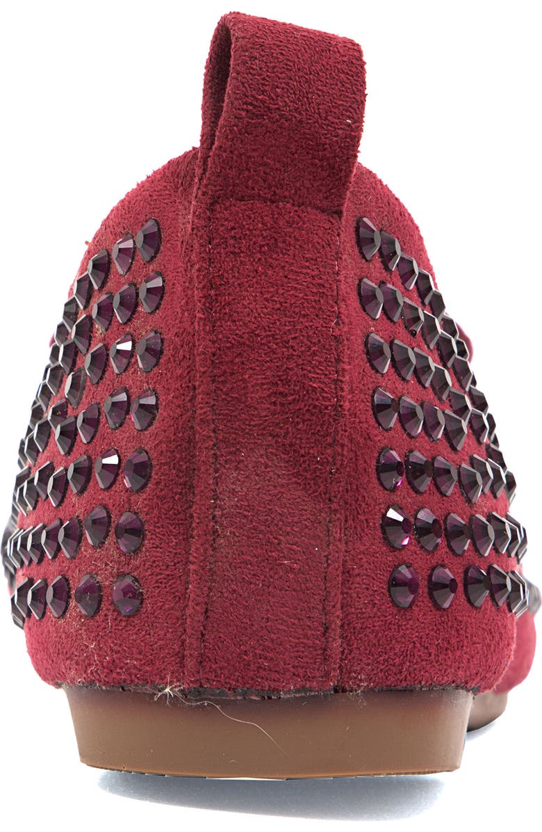 CHIC BY LADY COUTURE Sherry Embellished Bow Flat, Alternate, color, Wine