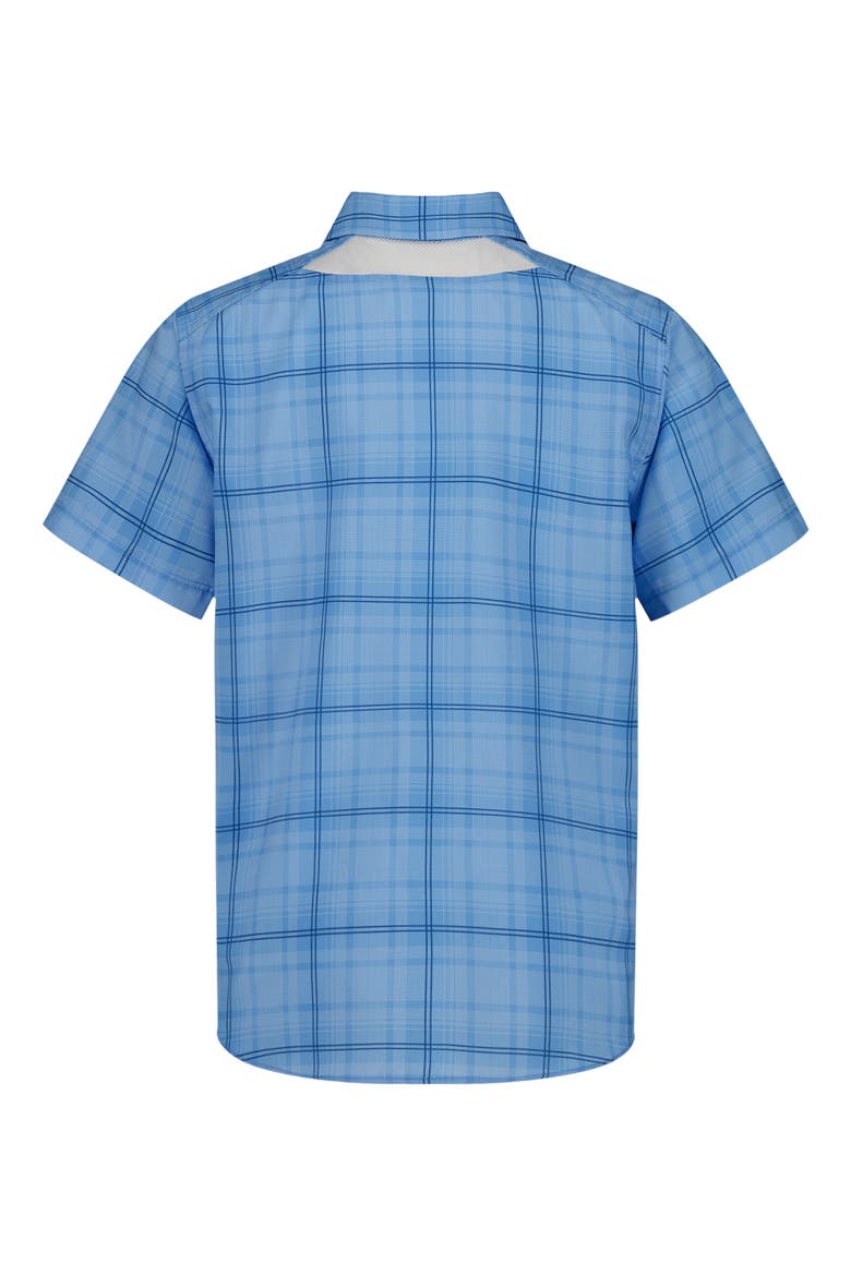Kids' UA Drift Tide Short Sleeve Performance Button-Up Shirt, Alternate, color, HORIZON BLUE