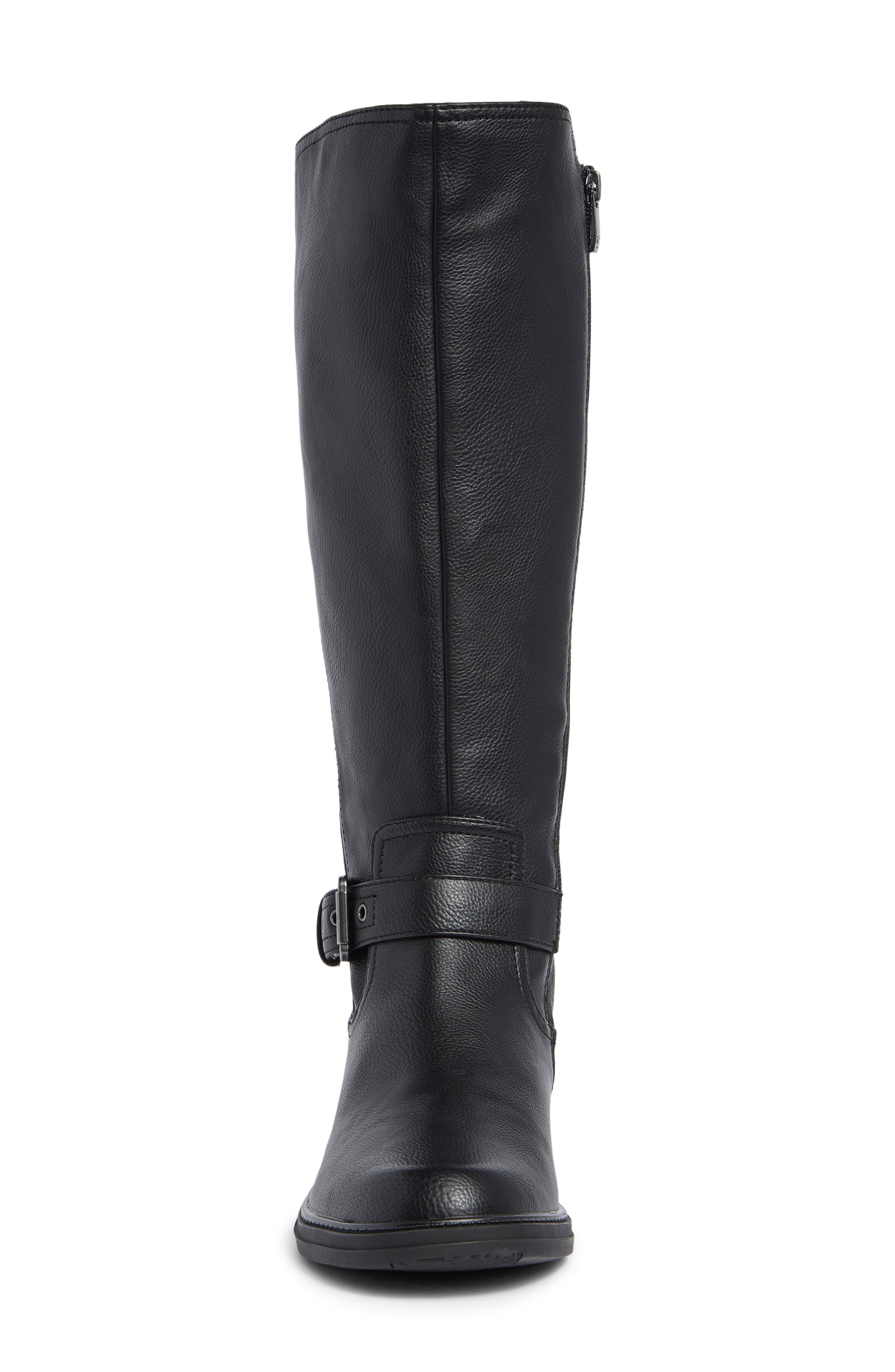 Luxe Knee High Faux Leather Boot, Alternate, color, BLACK TUMBLEDSYN