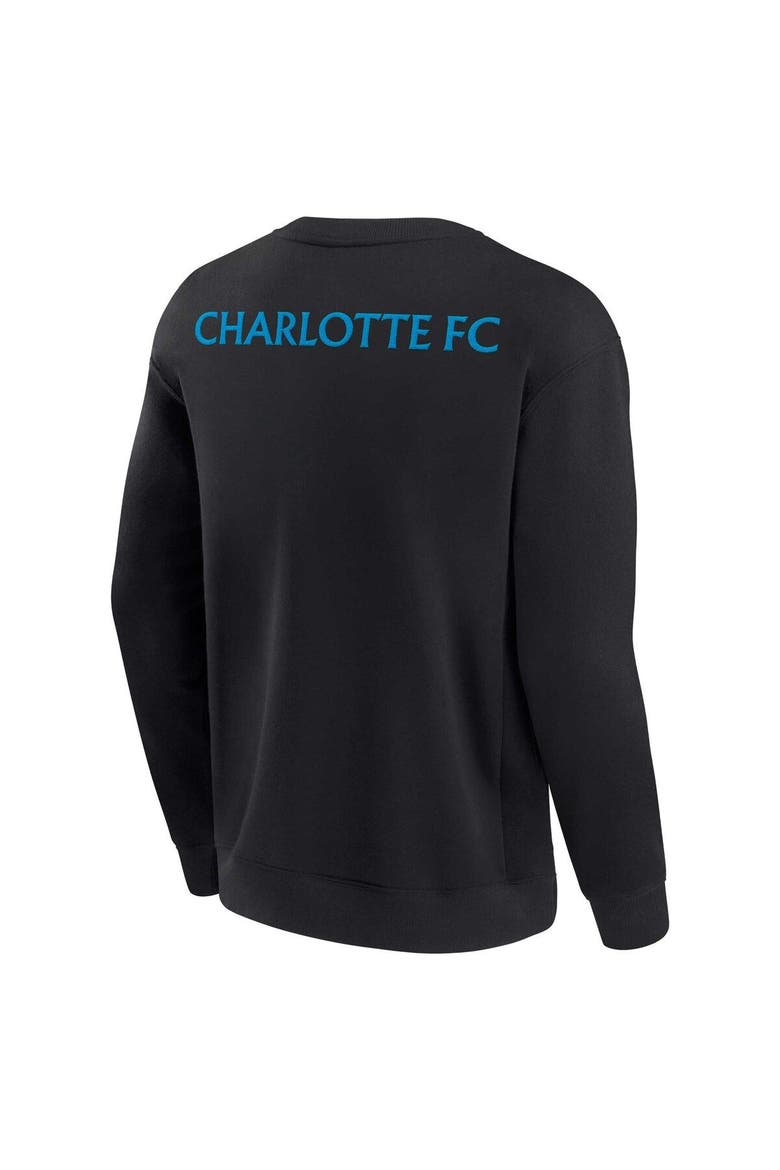 Unisex Fanatics Signature Black Charlotte FC Super Soft Pullover Crew Sweatshirt, Alternate, color, Black