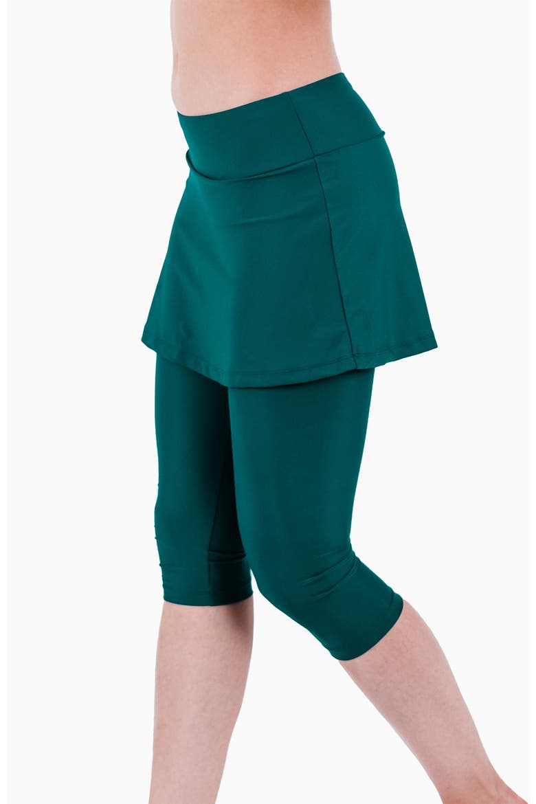 Skirted Swim Capris, Alternate, color, Dark Jade