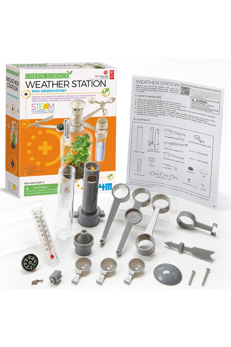 Green Science Weather Station, DIY Mini Observatory Kit, Kids 5+, Alternate, color, Multicolored