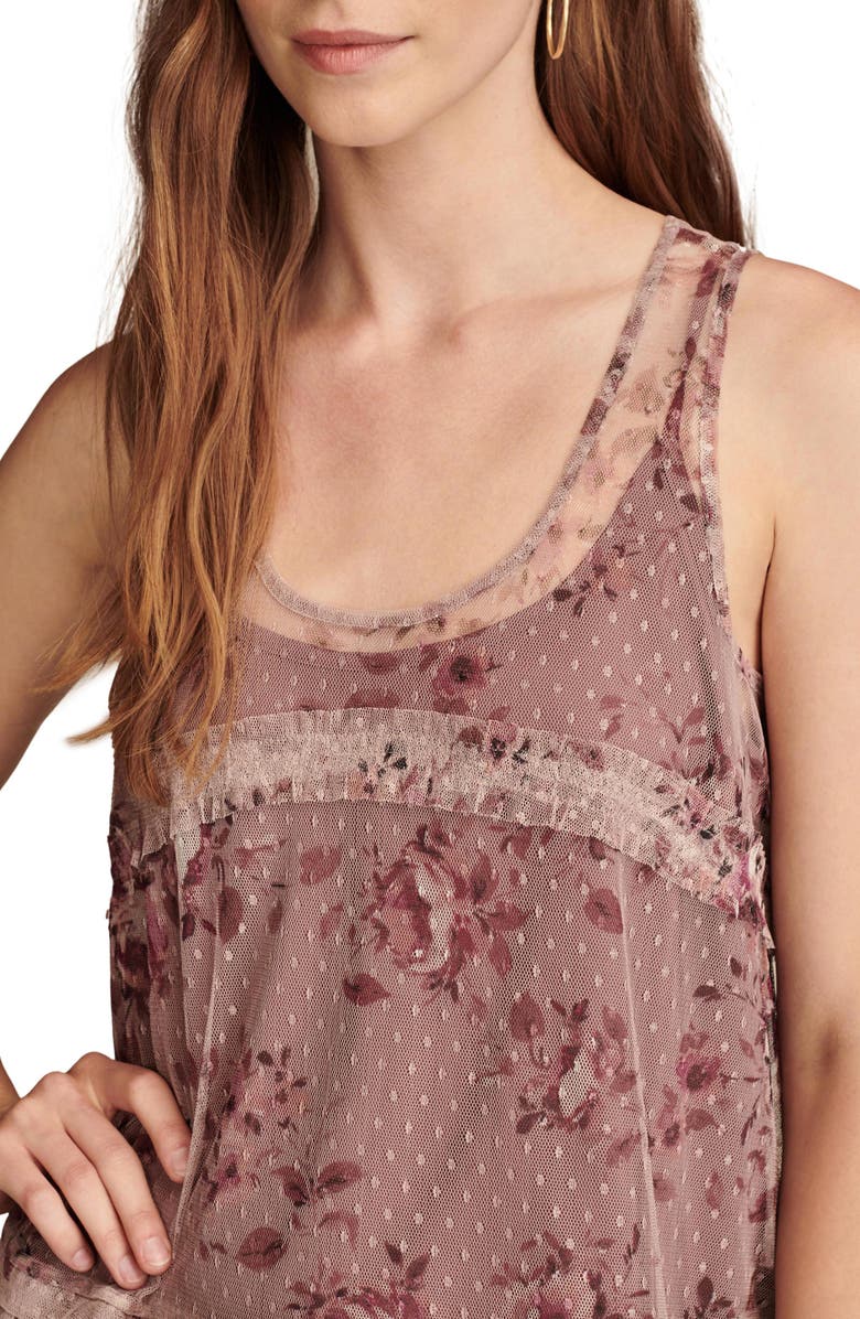 Lucky Brand Floral Tiered Tulle Dress, Alternate, color, 