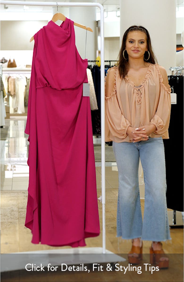 Flintshire One-Shoulder Halter Gown, sales video thumbnail