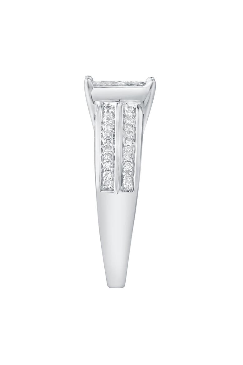 Caerelle 0.25 Cts Natural Diamond Cluster 14K Gold Ring, Alternate, color, 14K White Gold