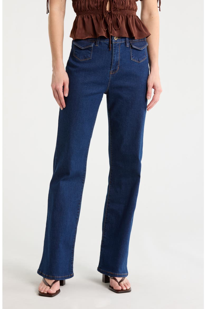 Retro High Waist Wide Leg Jeans, Main, color, BLUE RINSE