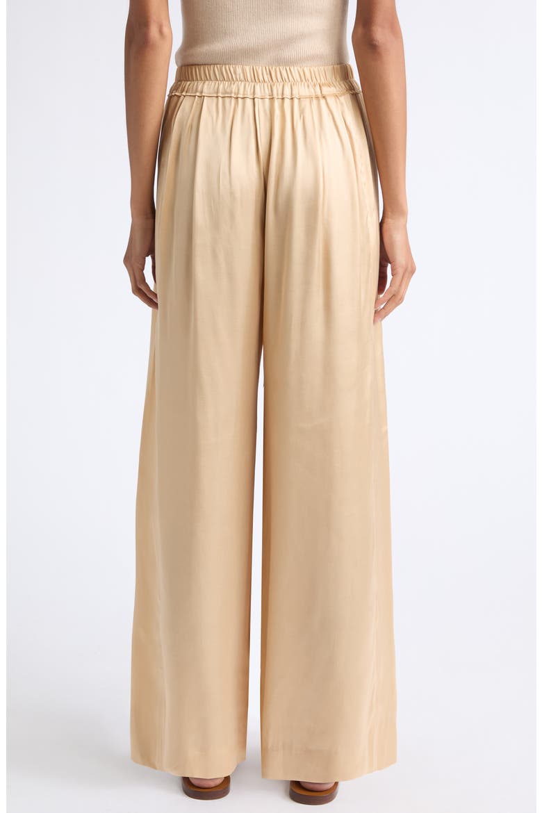 Nolia Gathered Satin Wide Leg Pants, Alternate, color, BEIGE