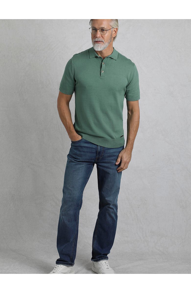 Weird Fish Quentin Short Sleeve Knitted Polo, Alternate, color, Ivy