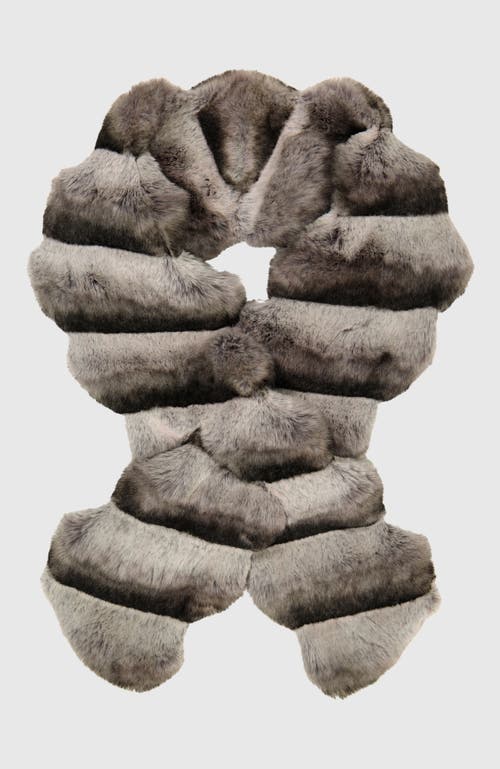 Lyla Grant Fur-free Chinchilla (faux Fur) Pull-through Scarf In Gray