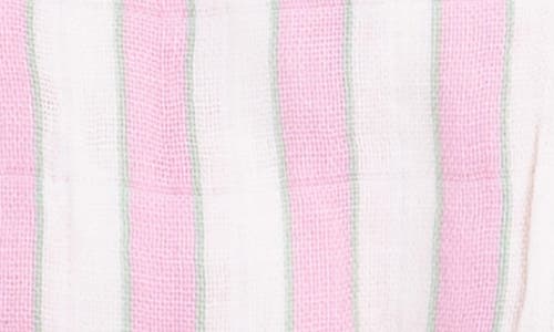 Shop Angel Dear Candy Stripe Rickrack Organic Cotton Bodysuit In Pink