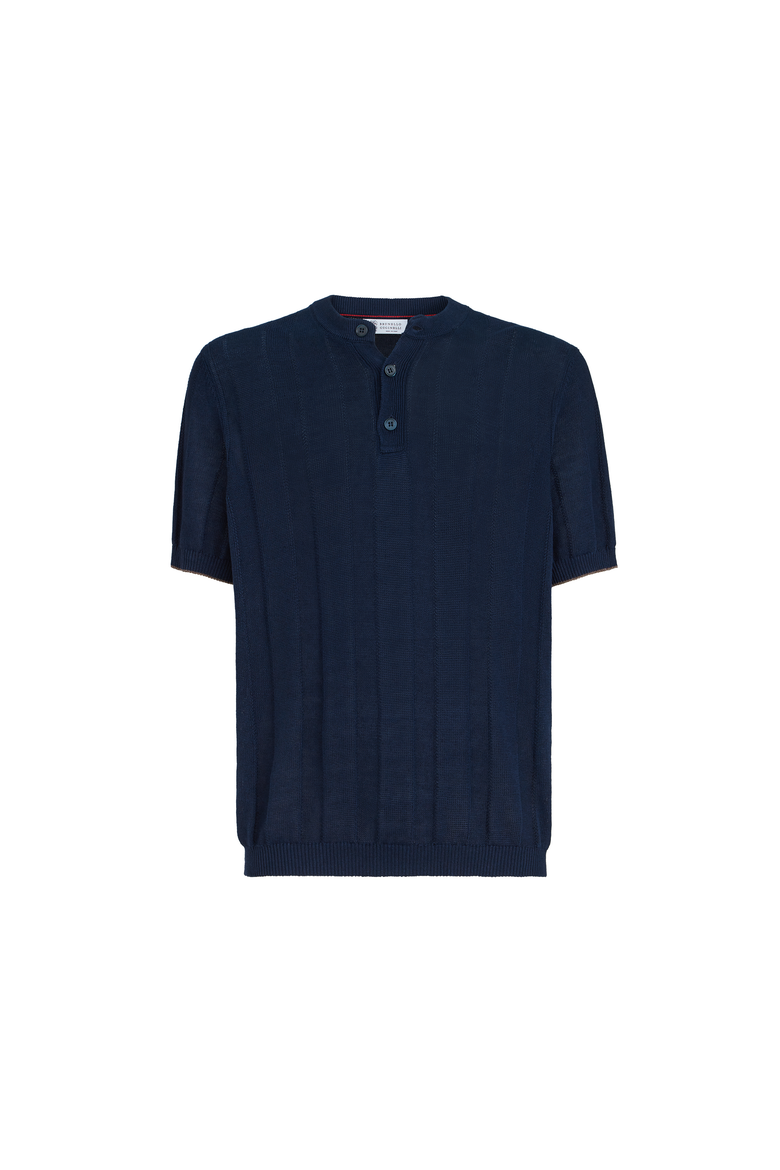 Henley collar T-shirt, Alternate, color, Navy Blue