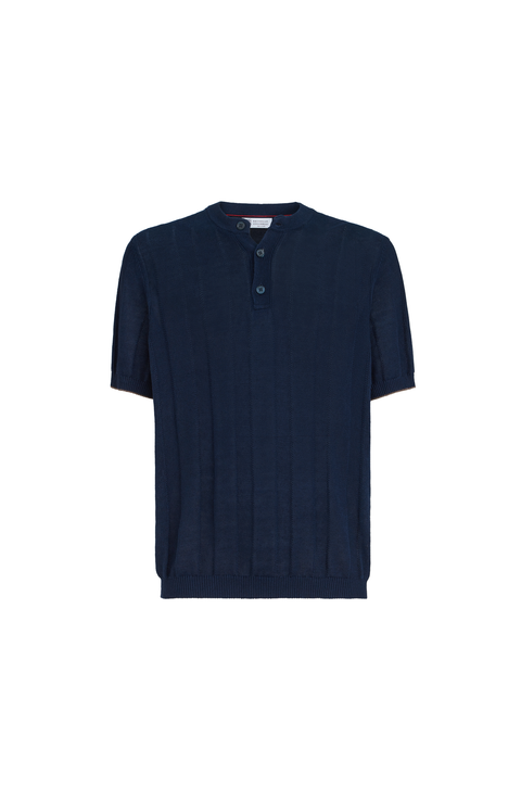 Henley collar T-shirt