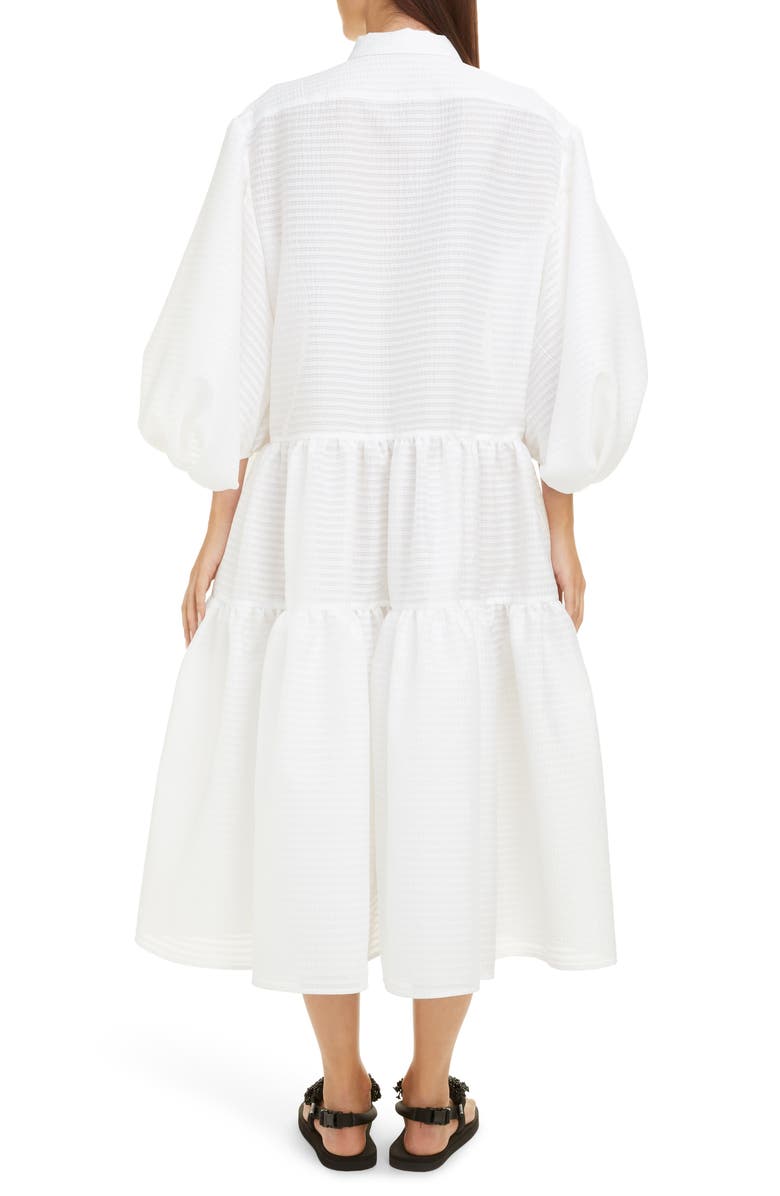 Cecilie Bahnsen Amy Tiered Midi Shirtdress, Alternate, color, 