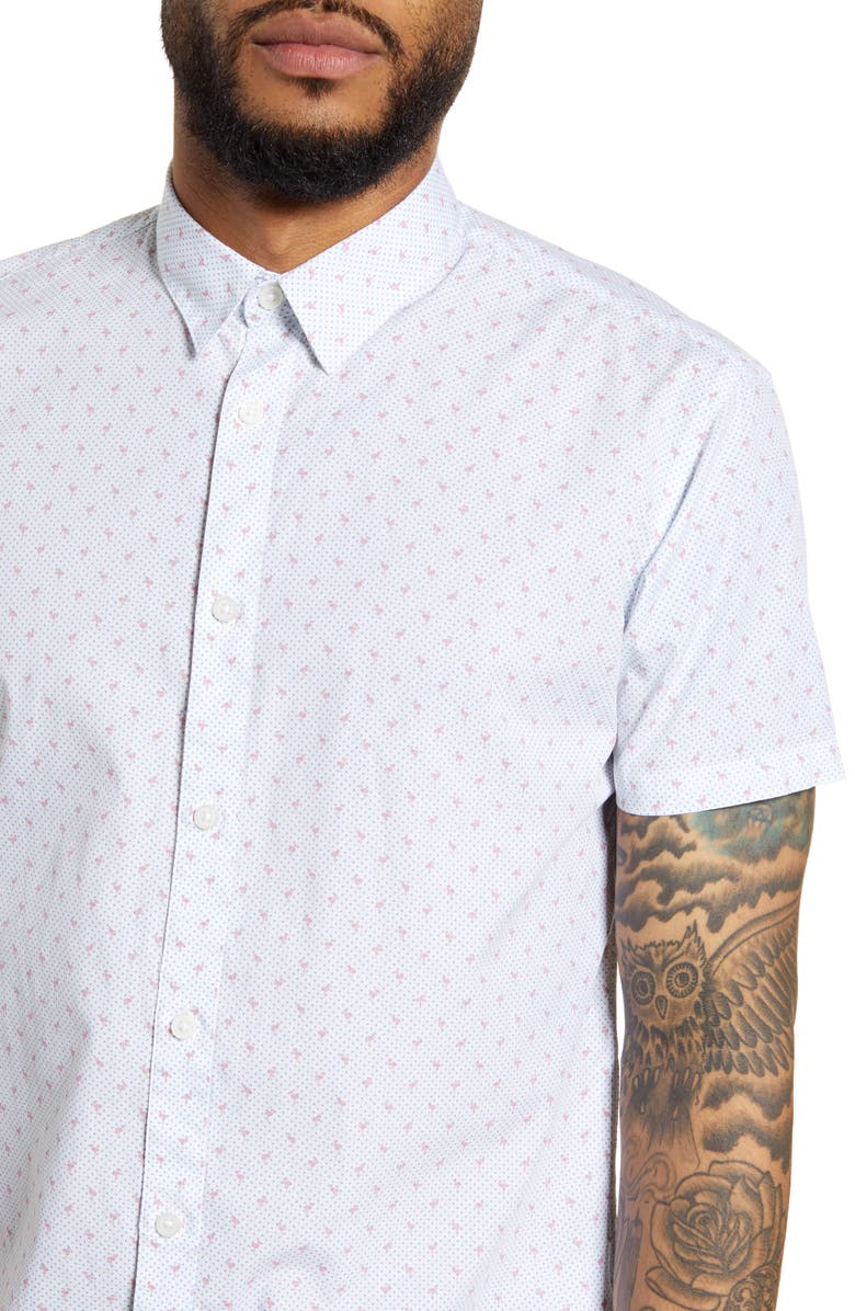 Selected Homme Jack Short Sleeve Button-Up Shirt, Alternate, color, 