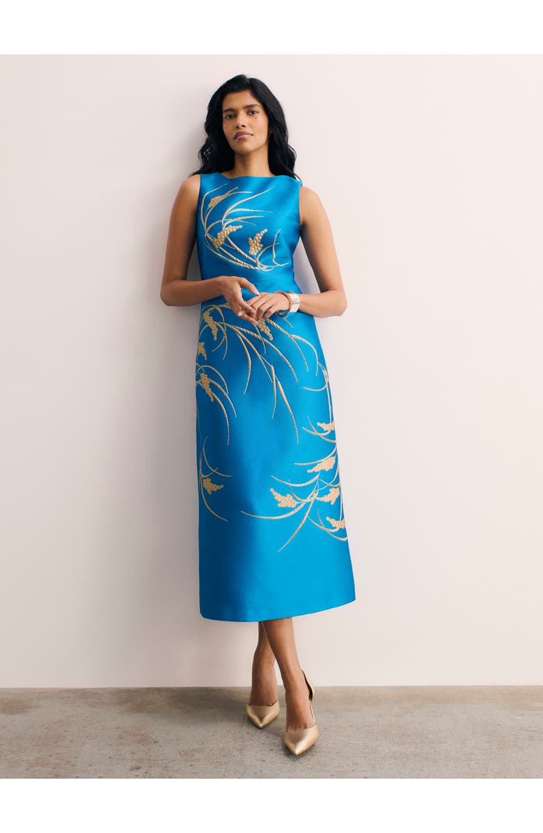 The Fold Eden Jacquard Dress, Main, color, Blue