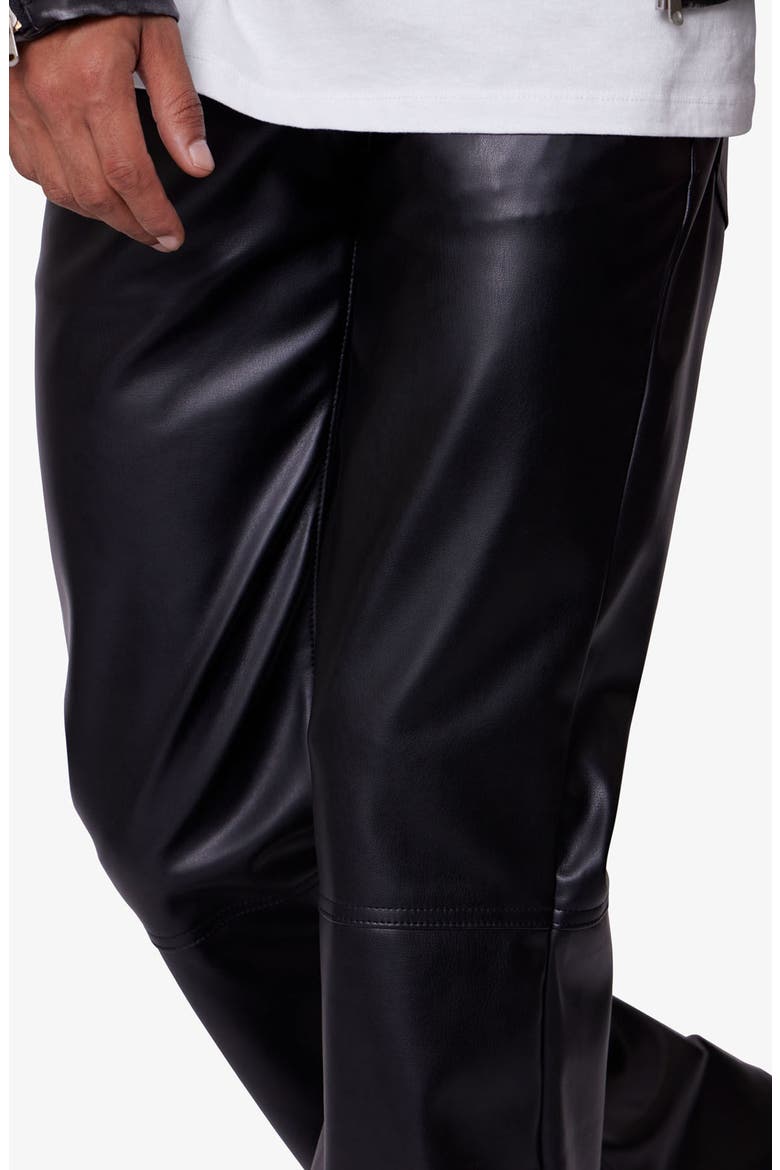 Faux Leather Flare Pants, Alternate, color, BLACK