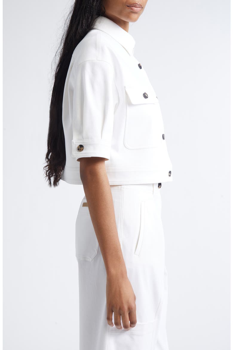 Ottano Crop Short Sleeve Cotton Stretch Twill Jacket (Women