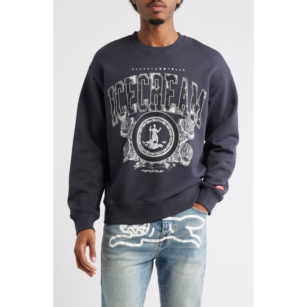 Icecream College Graphic Sweatshirt In Gray