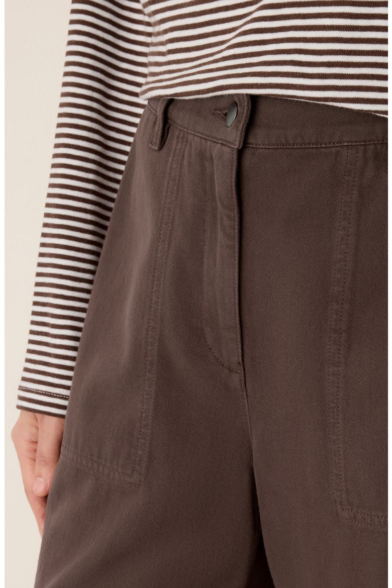 High Waist Wide Leg Organic Cotton Pants, Alternate, color, TRUFFLE