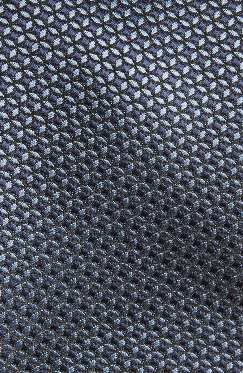 Canali Neat Silk Tie, Alternate, color, Navy