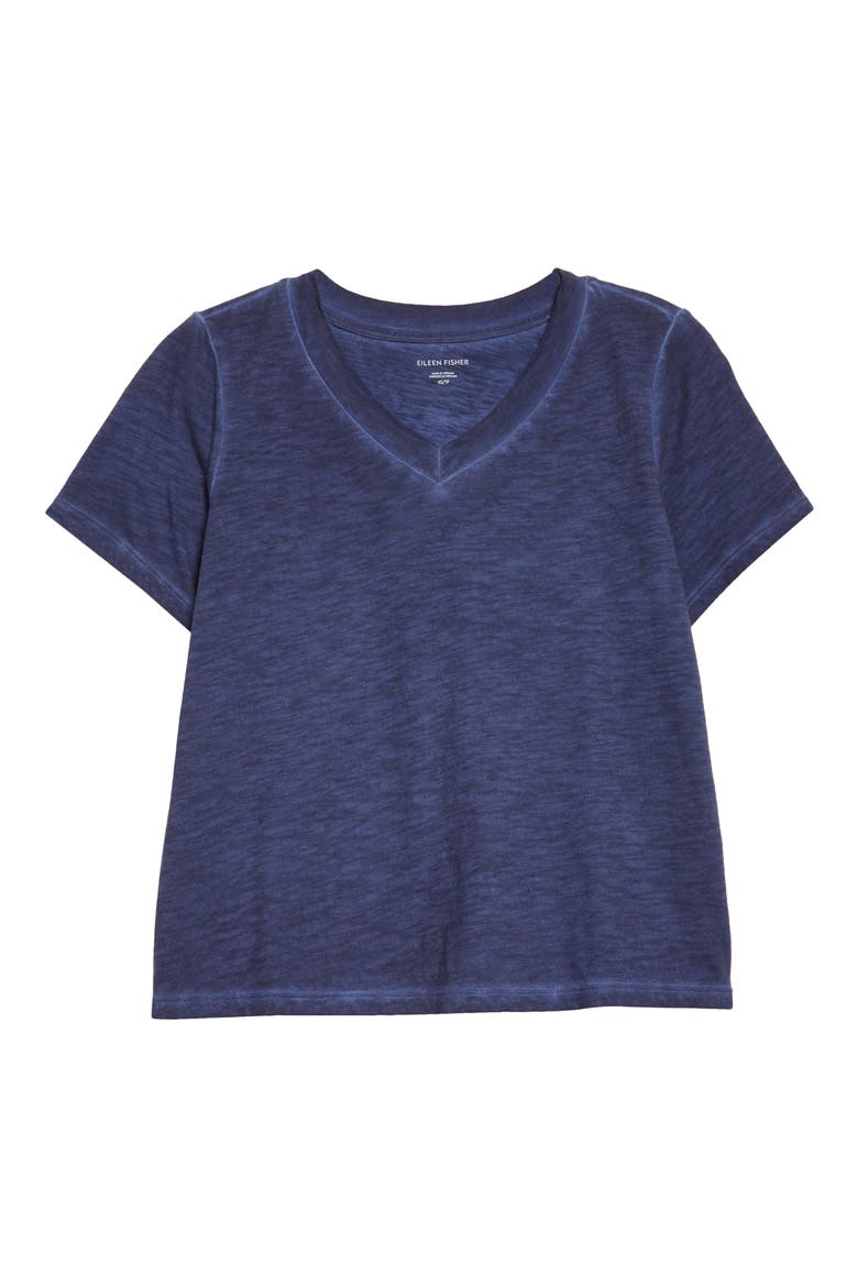V-Neck Organic Cotton T-Shirt, Alternate, color, IRIS