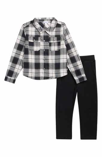 Kids' Flannel Plaid Shirt & Pants Set