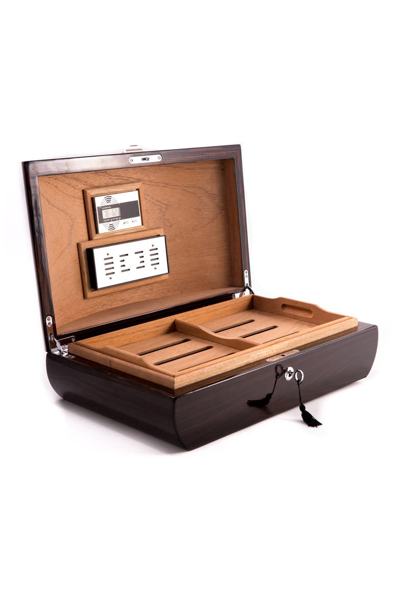 Davey Cedar Cigar Humidor, Alternate, color, EBONY