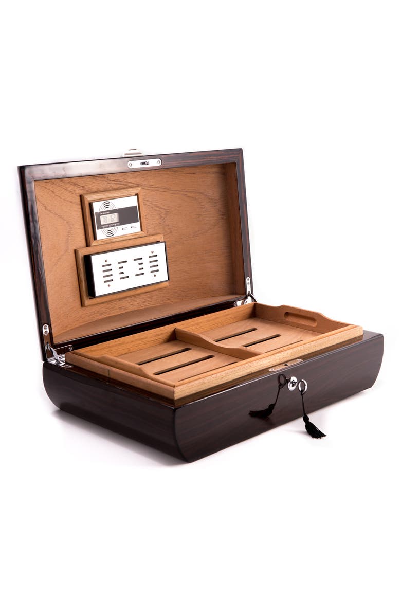 Bey-Berk Davey Cedar Cigar Humidor, Alternate, color, Ebony