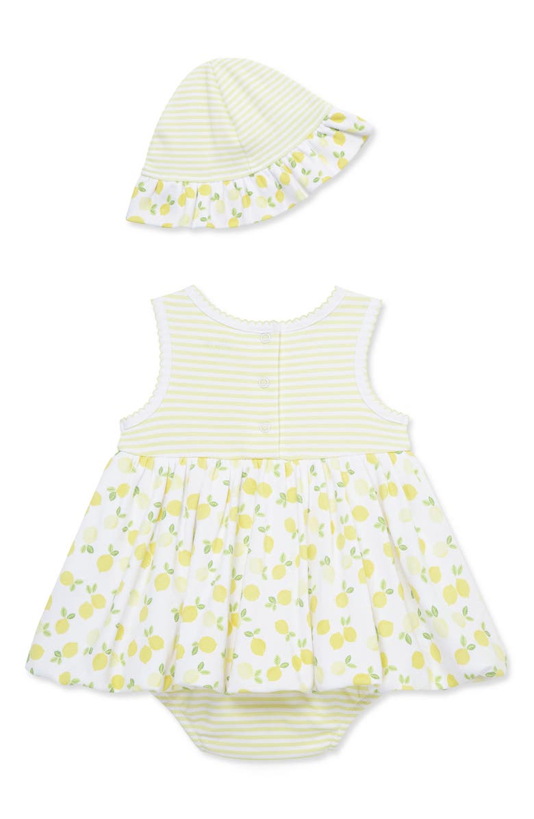 Little Me Lemons Skirted Bodysuit & Hat Set, Alternate, color,