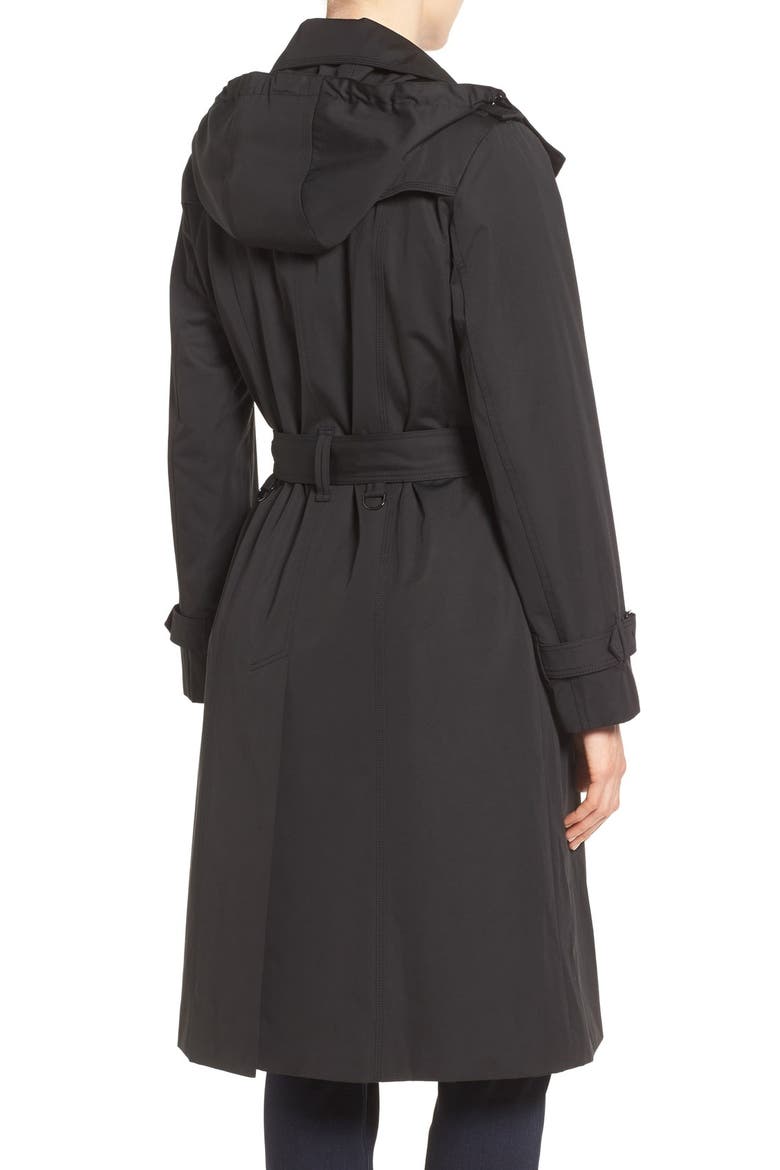 Double Breasted Trench Coat, Alternate, color, BLACK