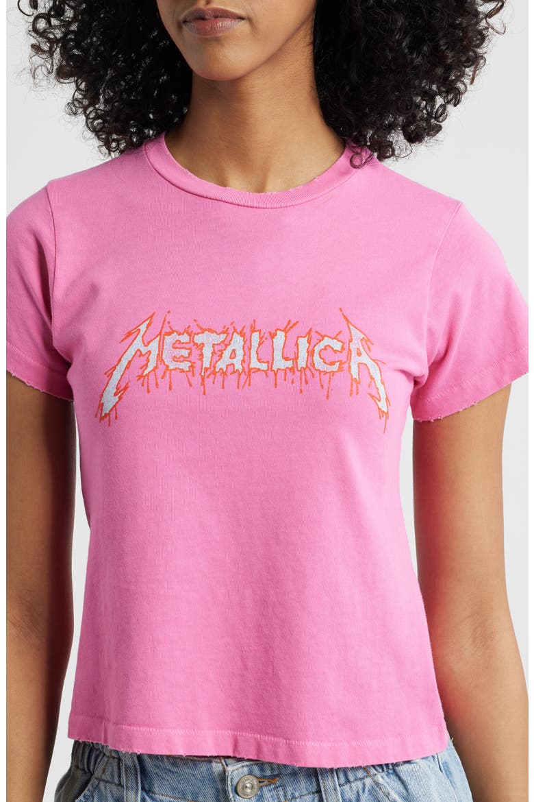 Metallica Flaming Sun Cotton Graphic T-Shirt ETALLICA FLAMING SUN VINTAGE, Alternate, color, CLASSIC PINK