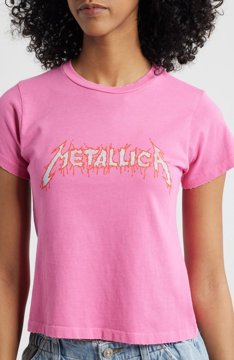Daydreamer Metallica Flaming Sun Cotton Graphic T-Shirt ETALLICA FLAMING SUN VINTAGE, Alternate, color, Classic Pink