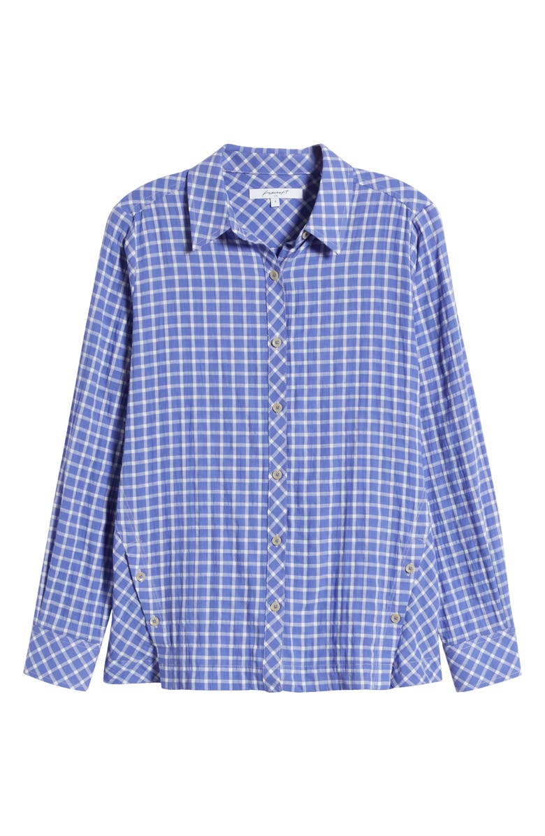 Foxcroft Cassie Plaid Stretch Cotton Button-Up Shirt, Alternate, color, Iris Bloom