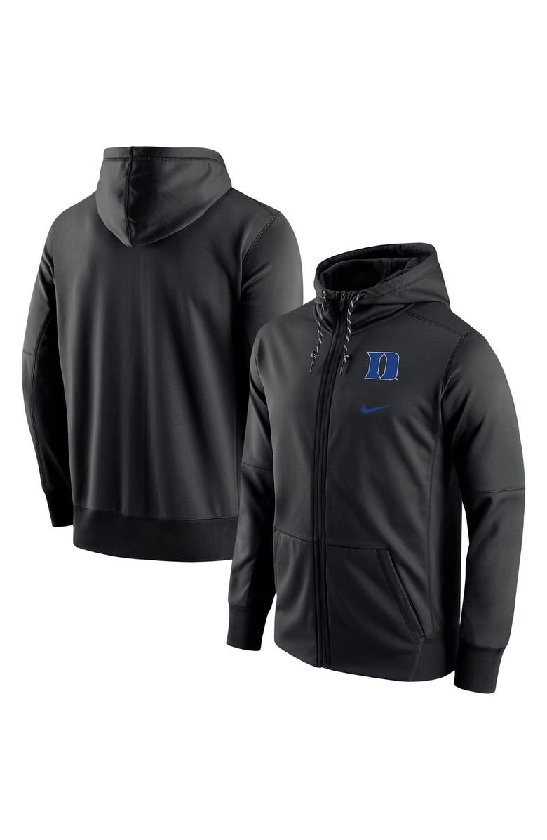 Nike Men's Nike Black Duke Blue Devils Logo Stack Performance Full-Zip Hoodie, Main, color, 