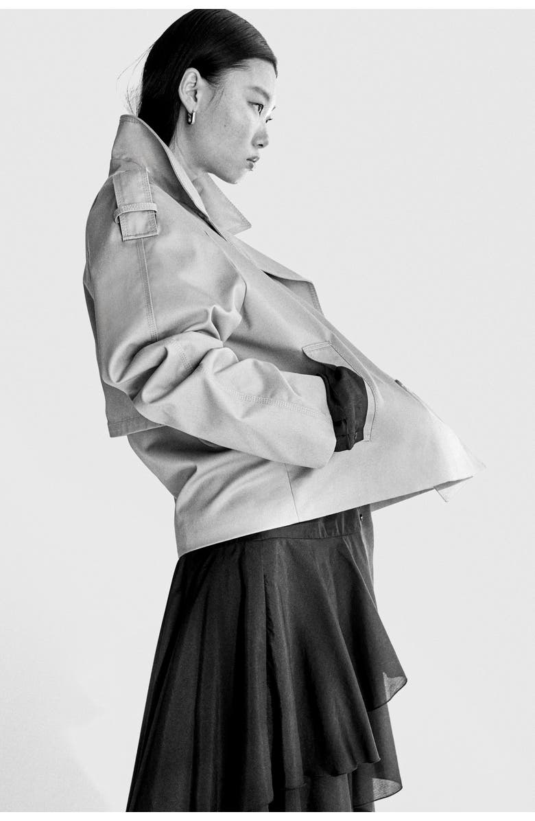 H&M Short trench coat, Main, color, Beige