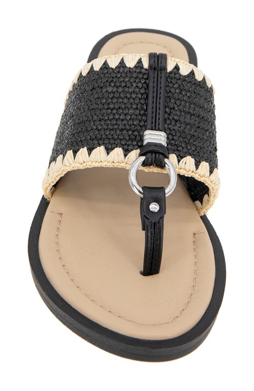Reaction Kenneth Cole Sabriya Slide Sandal In Black Raffia