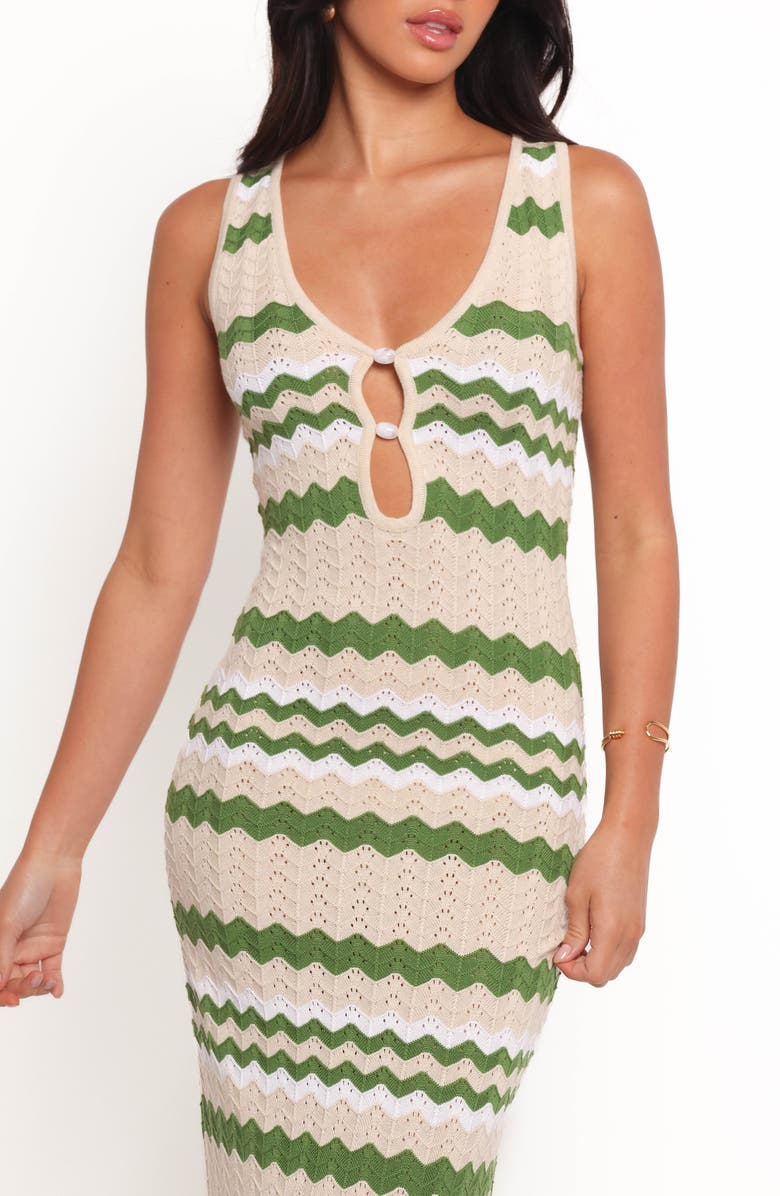 Hubert Chevron Pointelle Knit Maxi Dress