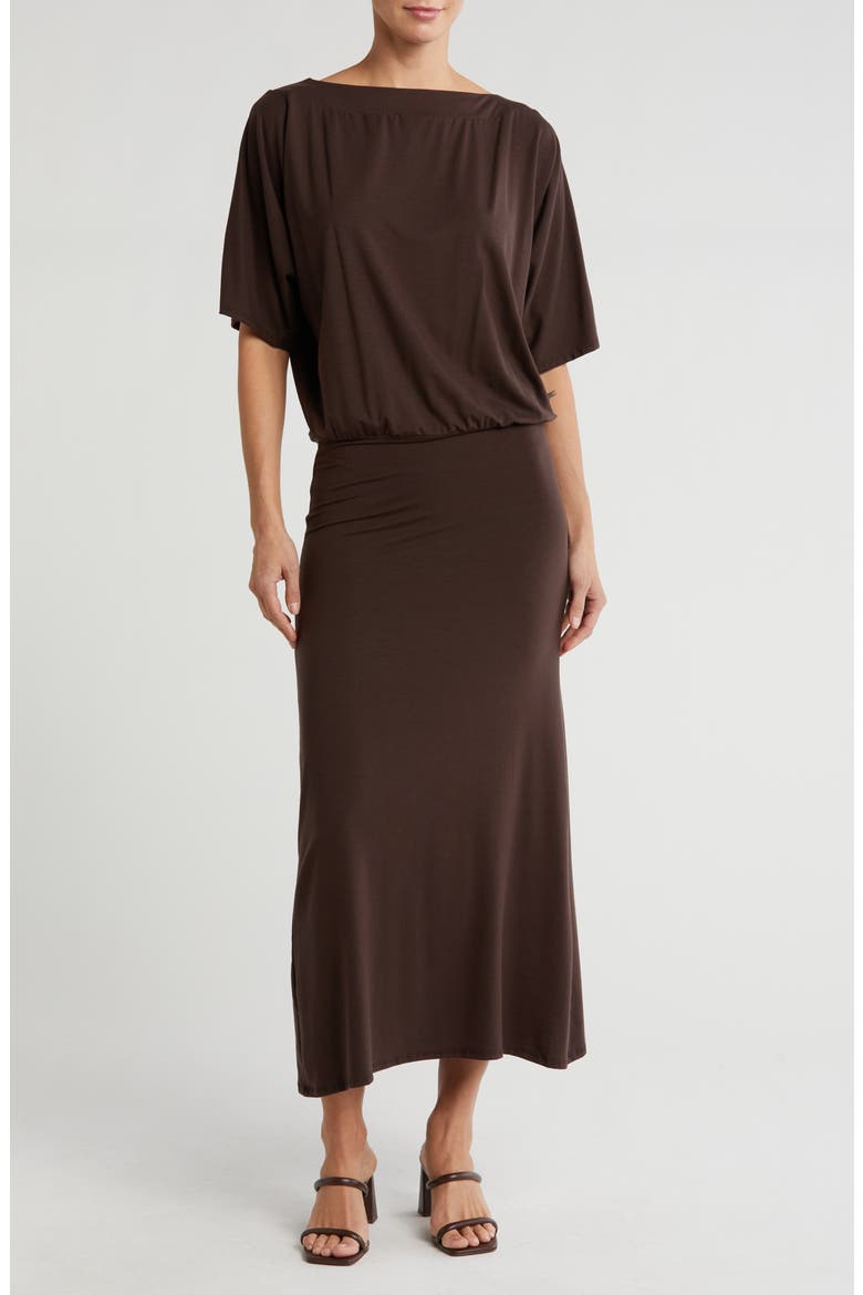 Dolman Sleeve Maxi Dress, Main, color, MOLE BROWN